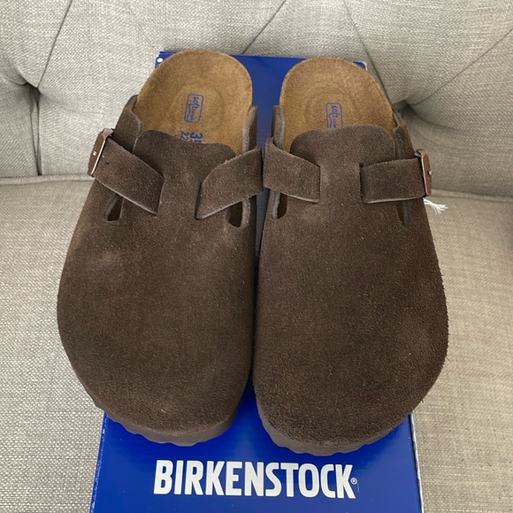 Birkenstock Boston Soft Footbed Suede Leather Mocha Brown 35 EU